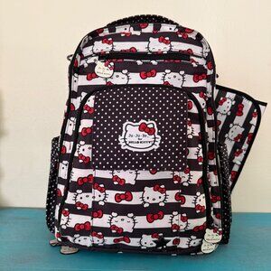 Ju-Ju-Be X Hello Kitty Red Polka Dot & Striped Backpack Diaper Bag w/ Mat